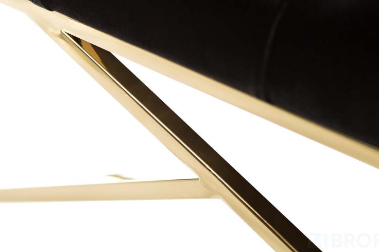 Банкетка черная велюровая GY-BEN7835GOLD-BL
