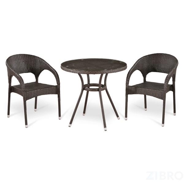Комплект мебели из иск. ротанга T283ANT-W51/Y90C-W51 Brown (2+1)