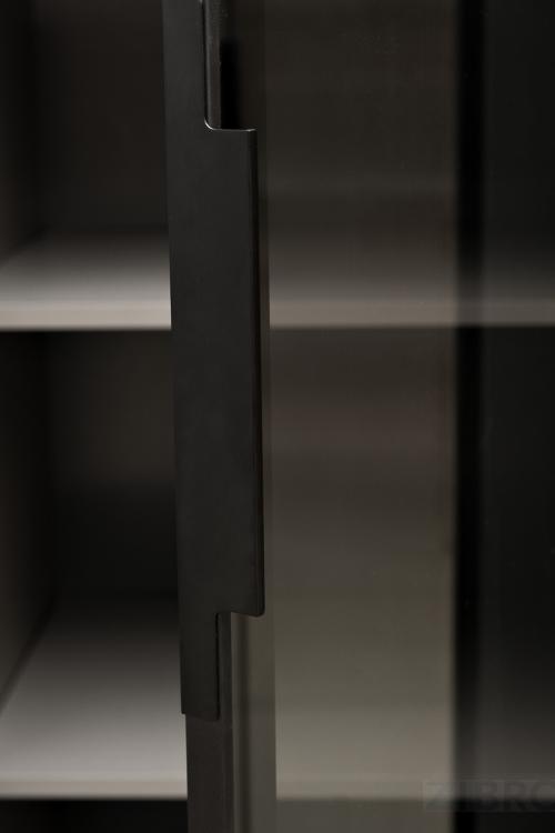 GD-10013-6 Шкаф Alto двухд с полками, цвет серый Кобальт, дверцы стекло(тонир) 100*57*228.5см