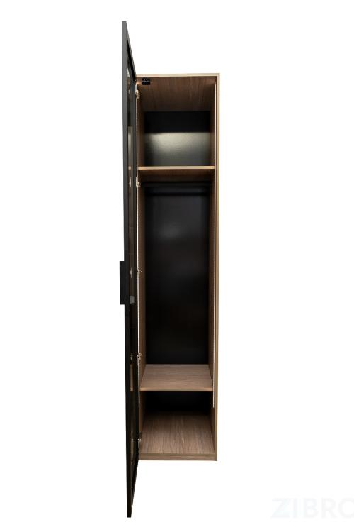 GD-10024/1-3 Шкаф Alto пенал c вешалкой,цвет дуб Урбан Кофеный, дверцы стекло(тонир) 50*57*228.5см