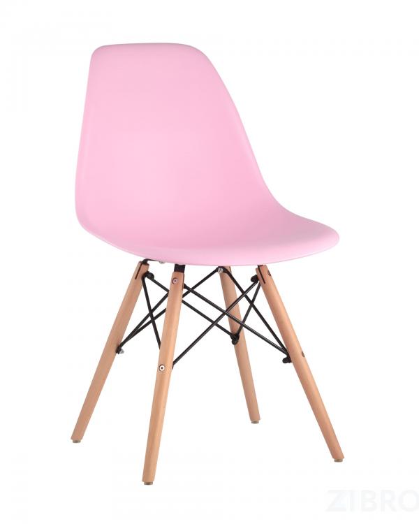 Стул Eames DSW розовый, литой полипропилен, стальной каркас, массив бука