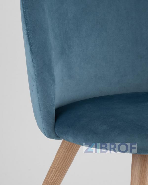 Освальд стеклянный 120*80, стулья Лион велюр голубой