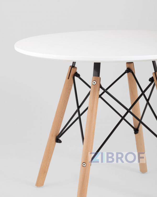 Комплект мебели детский стол Eames белый, 4 голубых стульчика