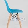 Комплект мебели детский стол Eames белый, 4 голубых стульчика