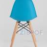Комплект мебели детский стол Eames белый, 4 голубых стульчика