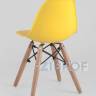 Комплект мебели детский стол Eames белый, диаметр 60 см, 2 стульчика голубой и желтый
