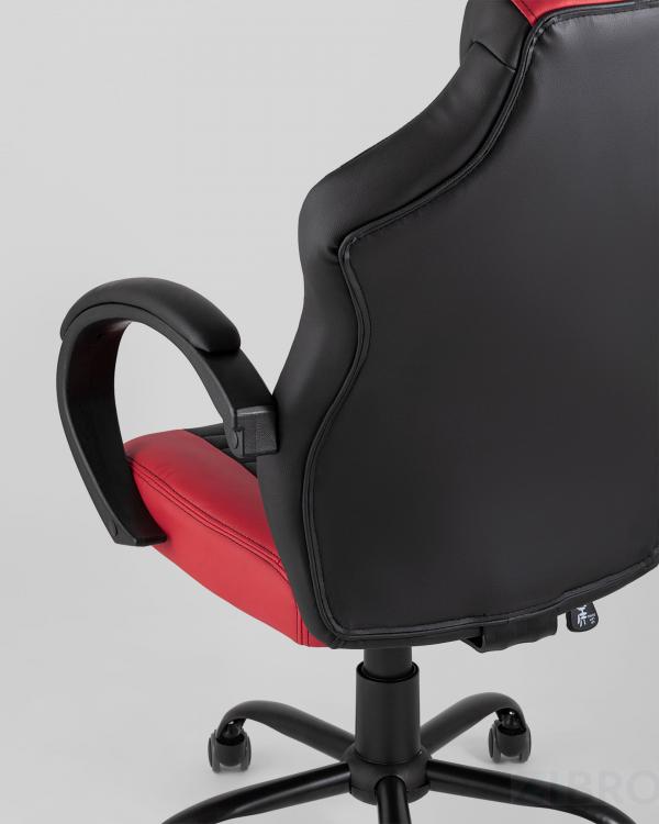 Игровое кресло компьютерное TopChairs Racer Midi черно-красное геймерское