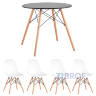 Eames D80 черный, 4 стула Eames DSW белые