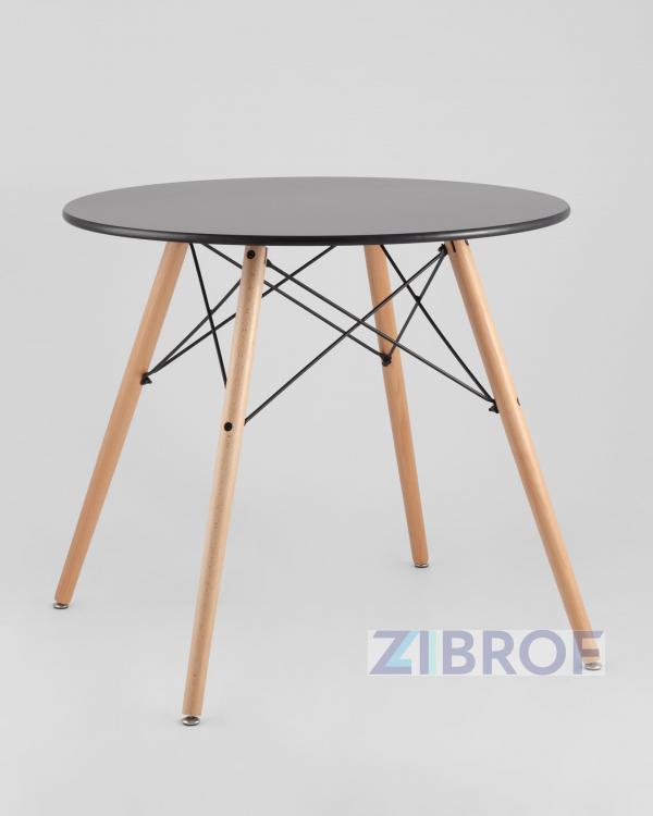 Eames D80 черный, 4 стула Eames DSW белые