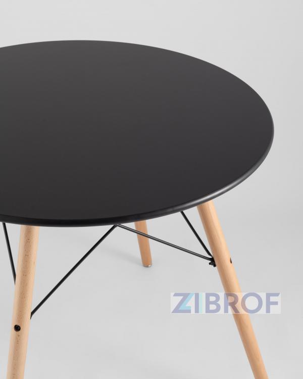 Eames D80 черный, 4 стула Eames DSW белые