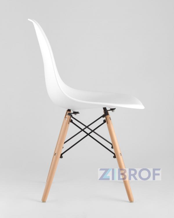 Eames D80 черный, 4 стула Eames DSW белые
