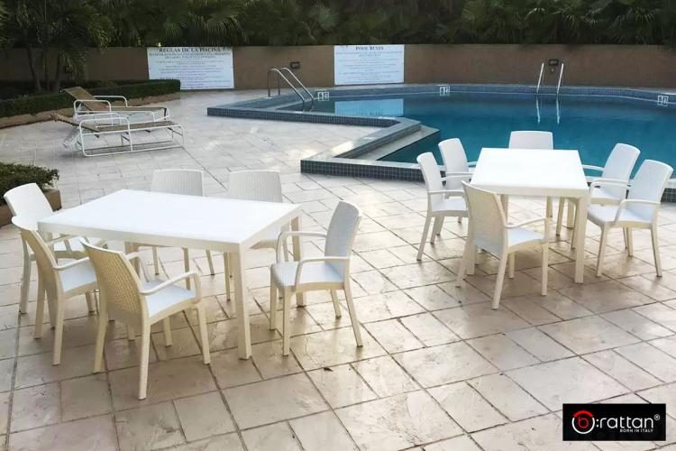 Стул B:rattan INDIANA с подлокотниками, белый