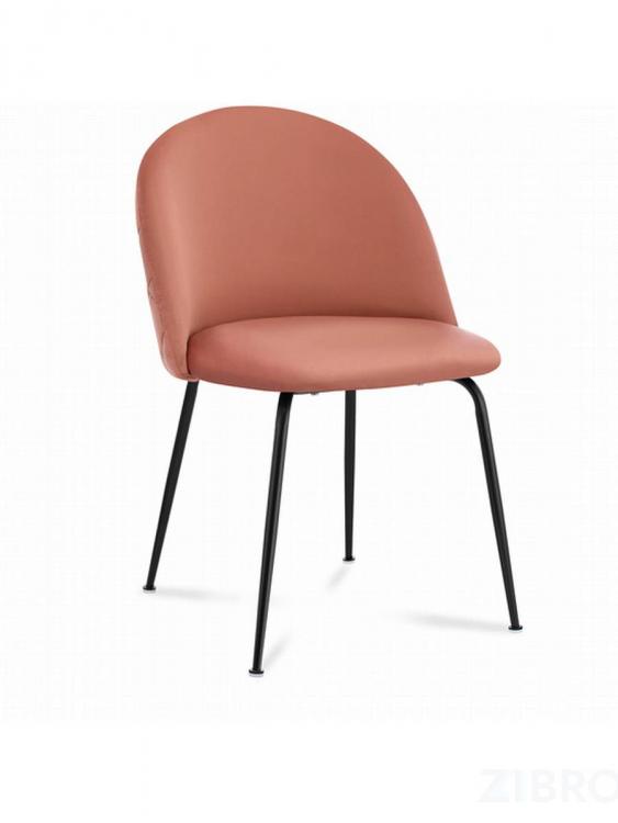 Стул Mystere Black, розовый обивка велюр ножки металлические черные Стул Mystere Black, розовый обивка велюр ножки металлические черные