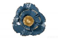 37SM-0848 Декор настенный Цветок золотисто-голубой 23,5*23,5*6,4