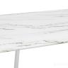 Стол обеденный Даллас 160*90 белый, стеклянная столешница с рисунком под мрамор