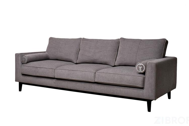 Диван Madrid Memory с кантом трехм. без мех.,шенилл коричневый Natur Kor+Colt032