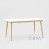 Обеденная группа стол Стокгольм 160-220*90, 6 стульев Frankfurt белые