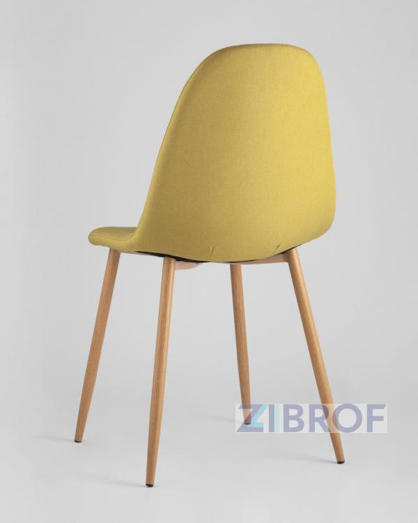 стол Освальд стеклянный, стулья Валенсия желтые