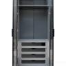 GD-10012/1-6 Шкаф Alto двухд c выдвиж ящик, цвет серый Кобальт, дверцы стекло(тонир) 100*57*228.5см
