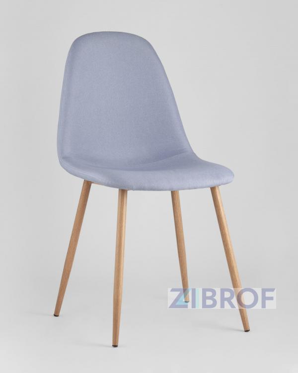 стол Освальд стеклянный, стулья Валенсия голубые