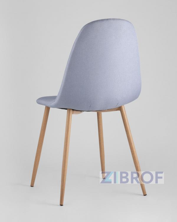 стол Освальд стеклянный, стулья Валенсия голубые