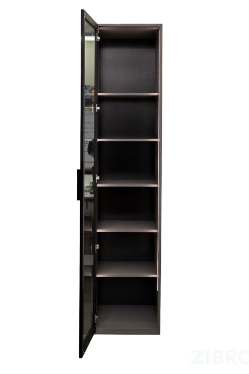 GD-10014-6 Шкаф Alto пенал c полками,цвет серый Кобальт, дверце стекло(тонир) 50*57*228.5см