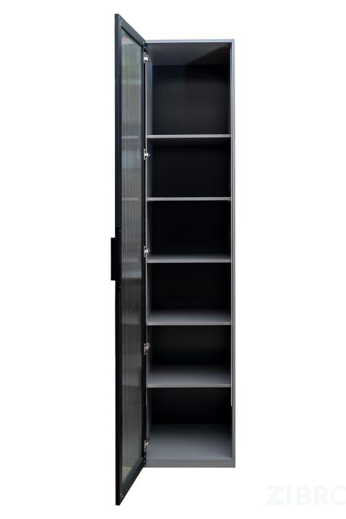 GD-10014/1-6 Шкаф Alto пенал c полками,цвет серый Кобальт, дверце стекло(рифленое) 50*57*228.5см