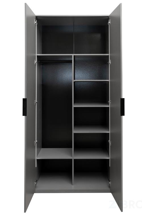 GD-10013/2-6 Шкаф Alto двухд с полками, цвет серый Кобальт, фасад глухой 100*57*228.5см