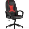 TopChairs ST-CYBER 8 RED ткань/экокожа черный/красный