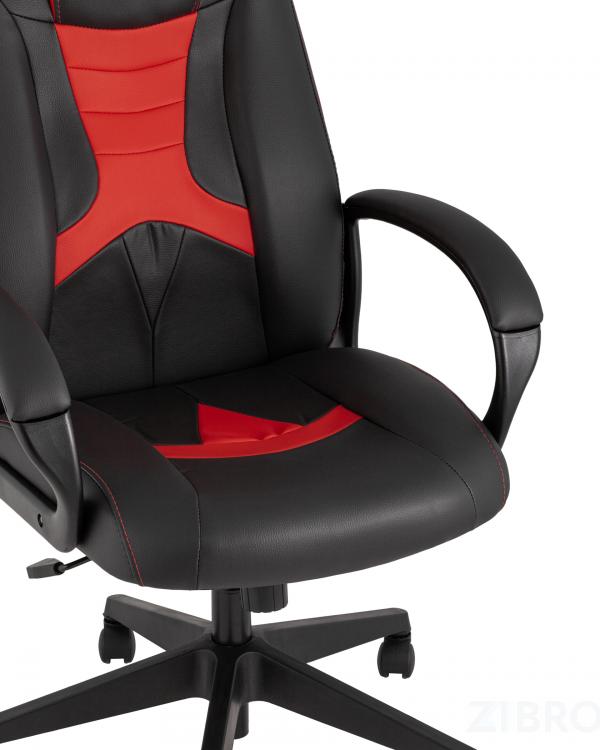 TopChairs ST-CYBER 8 RED ткань/экокожа черный/красный