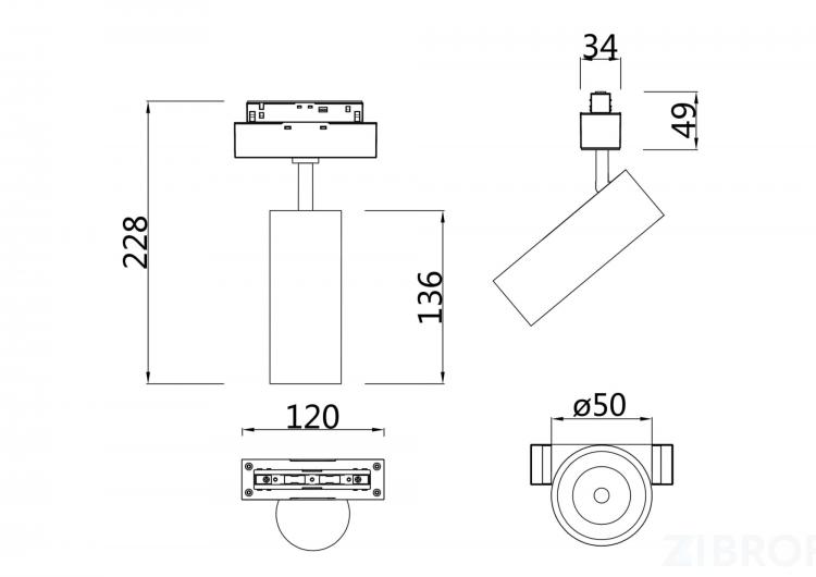 Трековый светильник Technical TR019-2-10W3K-W