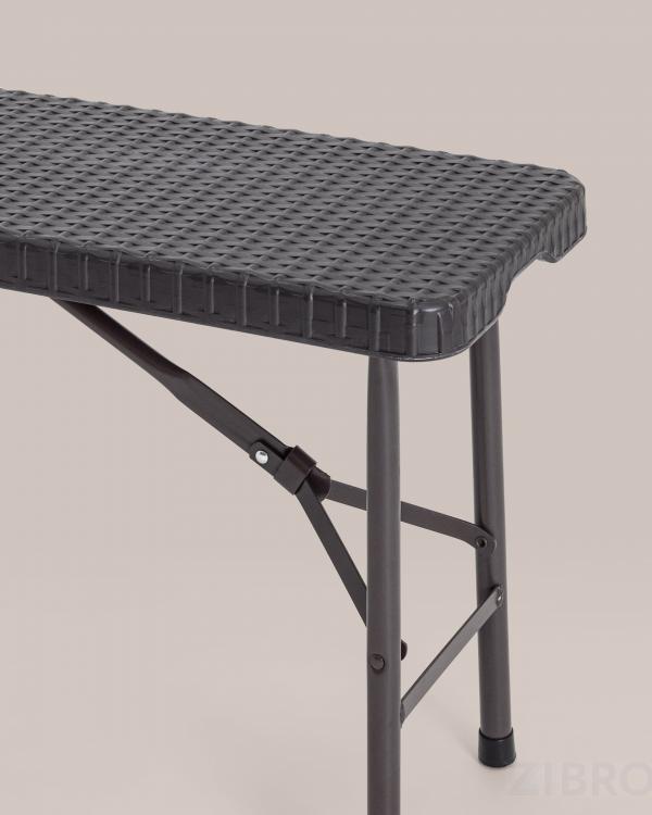 Скамейка складная пластиковая Кейт 180 коричневая, стальной каркас, сиденье пластик, полиэтилен высокой плотности (HDPE)