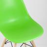 Стул DSW светло-зеленый пластик каркас из металла ножки натуральный массив бука
