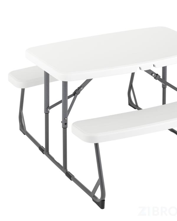 Комплект стола и двух скамеек Кейт раскладной белый