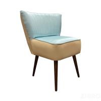Кресло Бьерн размер 60 х 70 см, наружная часть искусственная кожа цвет бежевый, внутренняя часть текстиль цвет голубой