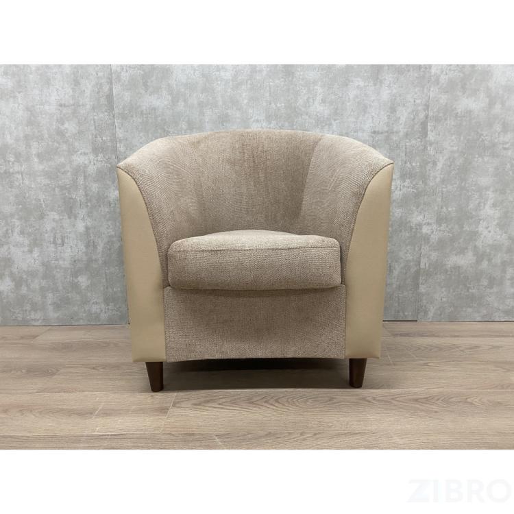 Кресло  МОНТИ размер: 68 х 68 см, наружная часть экокожа цвет бежевый, внутренняя часть текстиль цвет темно-бежевый
